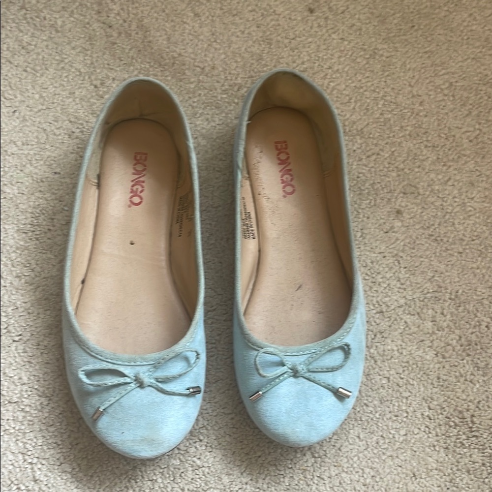 BONGO Blue Flats with Bow Detail
